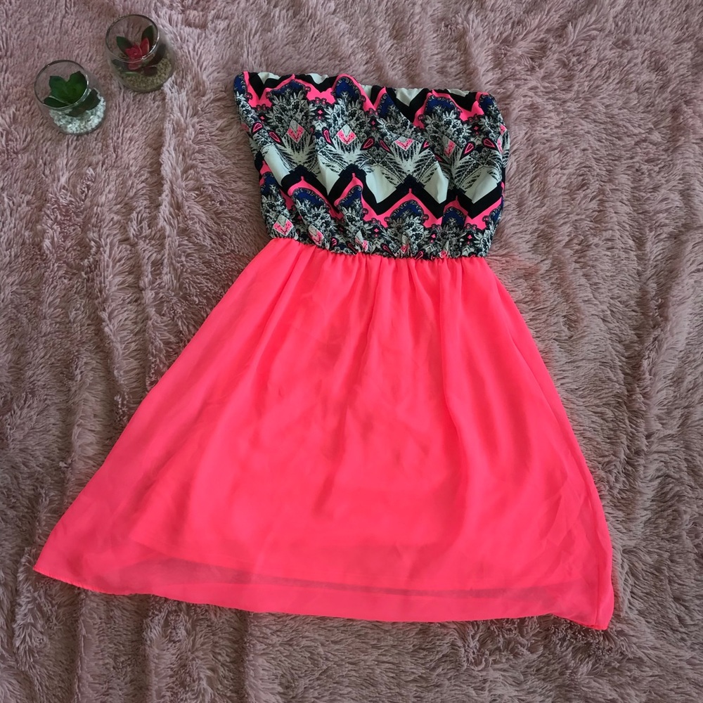 strapless mini dress